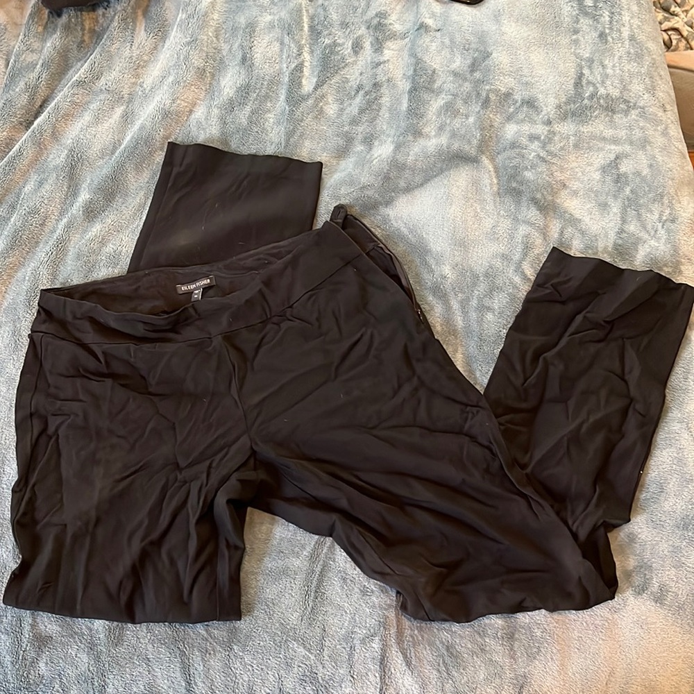 Black slacks.